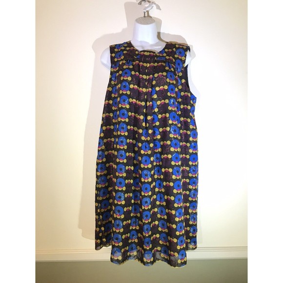 Anna Sui Target Women’s Metallic Circle Sleeveless Shift Mini Dress - Small S - Picture 9 of 10